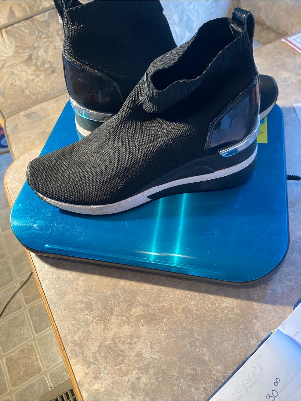 Michael Kors Black and White Sock Boot Sneakers